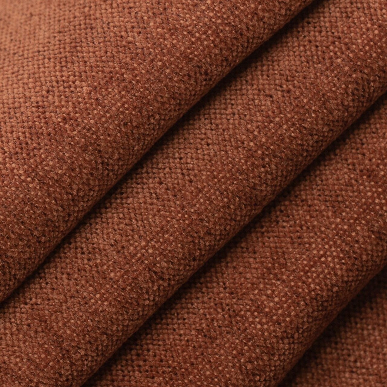 Brown Orange Rust Performance Grade Plain Solid Chenille Textures Upholstery Fabric by The Yard - SKU: Bellmont Cinnamon